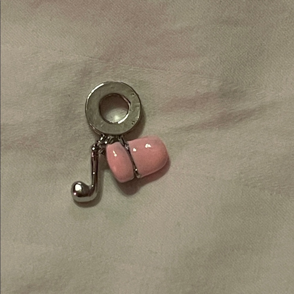 Sterling Silver and Pink Music Headphones Charm - Picture 6 of 8
